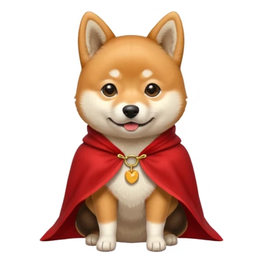 Shiba Dog in red collar cloak sticker