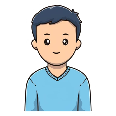 light blue V-neck sweater sticker