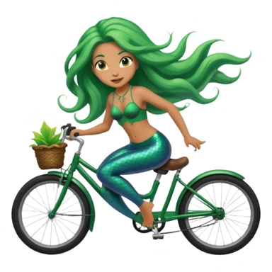 Yogi mermaid on a bike sticker