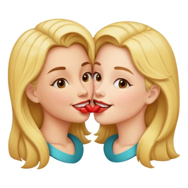 woman kissing another woman on the mouth sticker