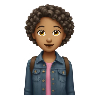 Hispanic Little girl with curly hair sticker