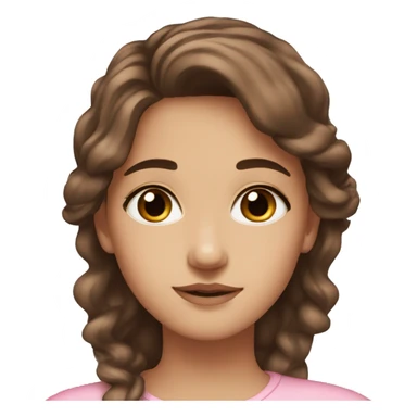 Brown eyes, brown hair, feminine, pink, girl, angelic sticker