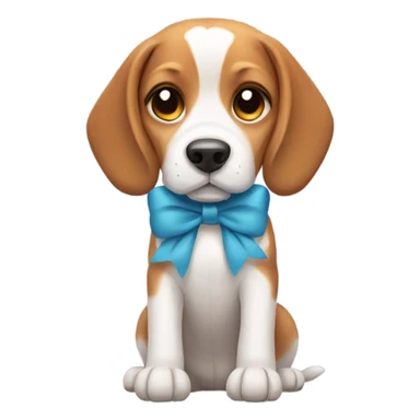 beagle with cute bow sticker