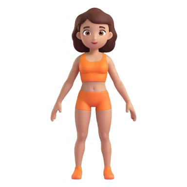 Slightly increase the volume of the upper body of the girl, significantly spread them apart from each other, make the skin color the same for both characters, keep the cartoonish 3D style. sticker