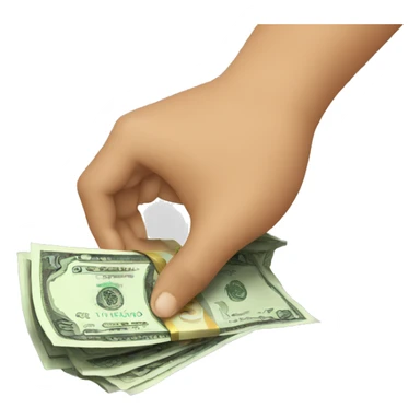 Emoji hands hold cash sticker