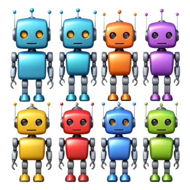 Wholesome cute robots sticker
