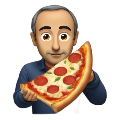Eric Zemmour qui mange une pizza sticker