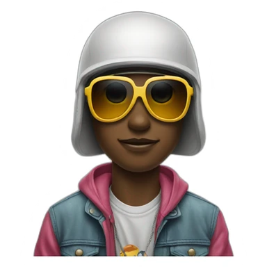 skateboarder with cool sunglasses sticker