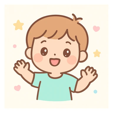 a happy kid, kawaii style sticker