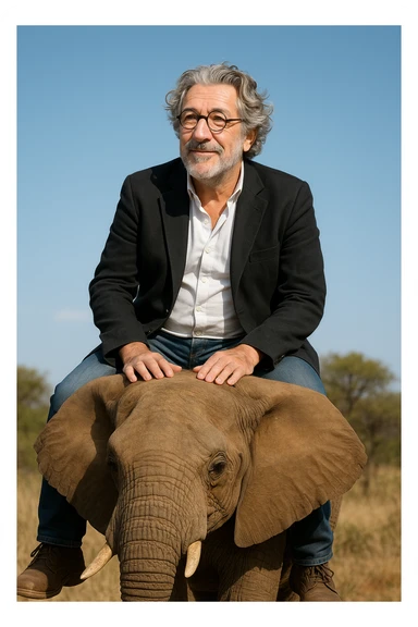 Alain chabat sur un éléphant  sticker