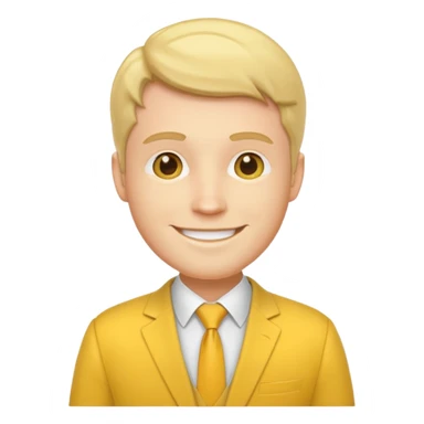 white man wearing yellow suit  sticker