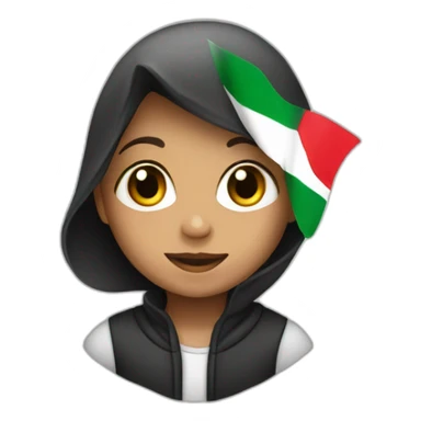 Child with palestine flag sticker