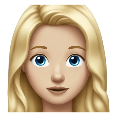 Realistic White girl with long blonde hair and blue eyes  sticker