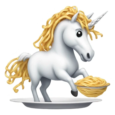 Unicorn eating pasta  sticker