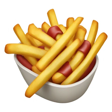 french fries with hotdog in bowl sticker