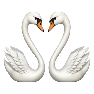 A two swan faced each other sticker
