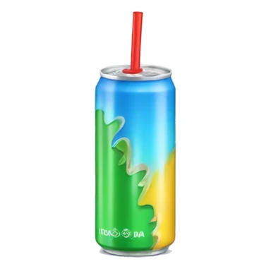 Energy drink with straw sticker