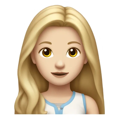 girl with blondish brown long hair, pake skin, a little chubby, light brown eyes sticker
