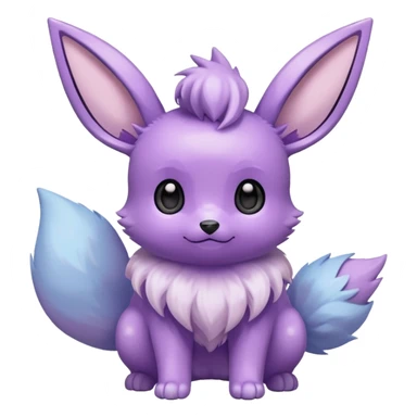 Kawaii Shiny Pastel Purple Eevee Full Body sticker