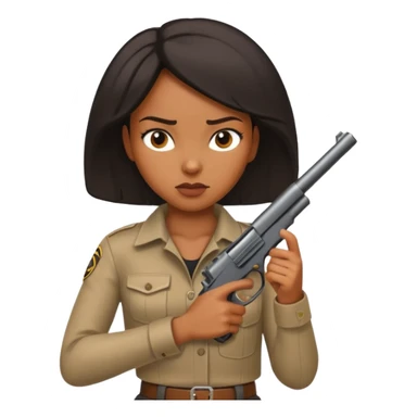 A sexy black female with a gun sticker