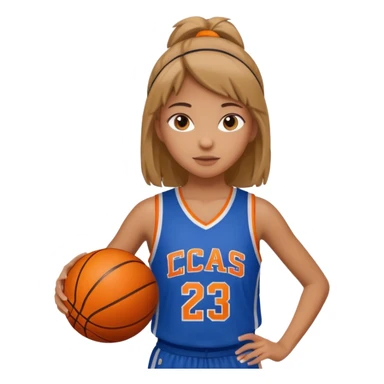 basketball playing girl sticker