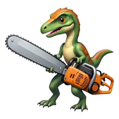 Velociraptor with chainsaw sticker