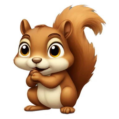 sad squirrel is running sticker