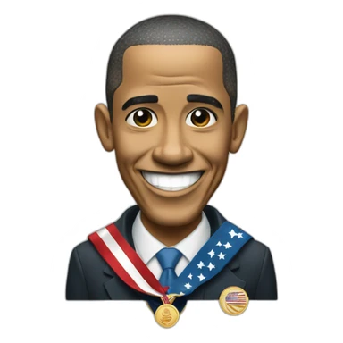 Obama-giving-Obama-medal sticker
