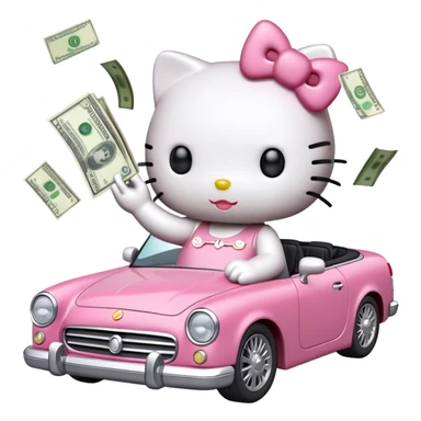 Hello kitty convertible money fly sticker