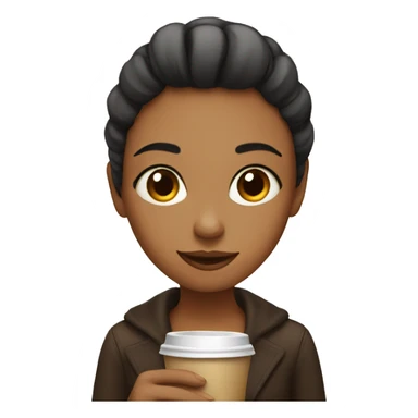 girl with a cup of coffee sticker