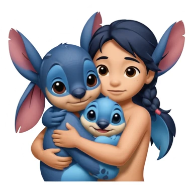 lilo hugging stitch sticker