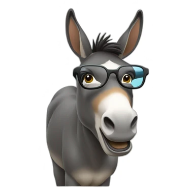 Un burro con gafas hablando por teléfono  sticker