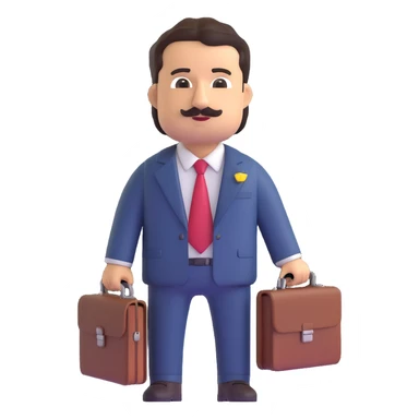 Pablo Escobar emoji holding a briefcase, wearing a suit sticker