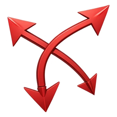 red arrow pointing down against a molecule background sticker