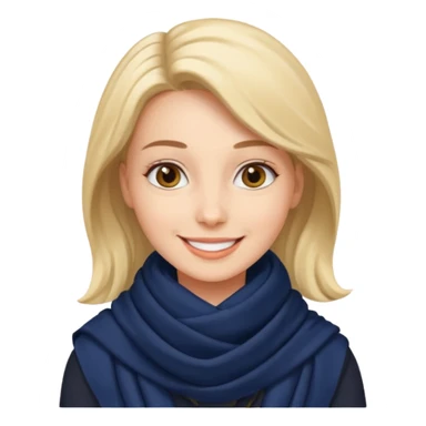 Woman with navy scarf. sticker