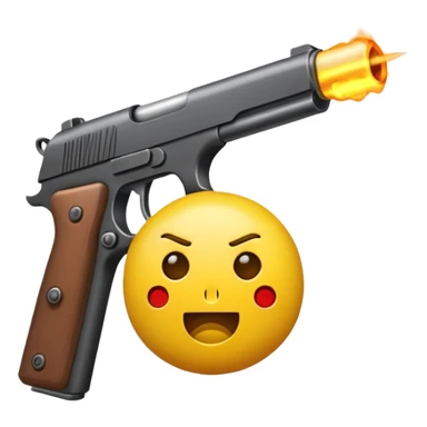 Emoji jaune qui se tire une balle de pistolet dans la tête et meurt sticker