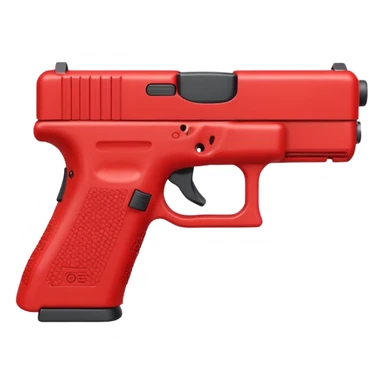 red Glock pistol, minimal sticker