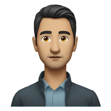 sad  Kazakh men photorealistic serious sticker