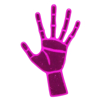 Pink hand xray with glitter  sticker