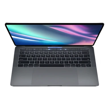 space gray MacBook Pro M1 with minimal background sticker