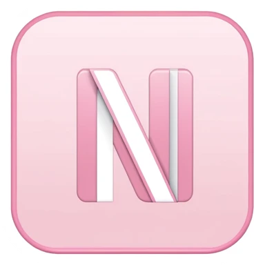 Netflix aesthetic "N" logo in pastel pink sticker