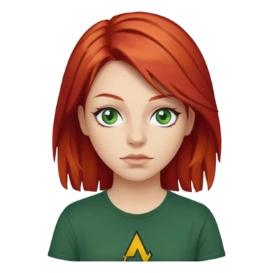 Ruiva com olhos verdes cabelo ruivo rockera camisa nirvana  sticker