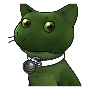 Gray long green eyed cat sticker