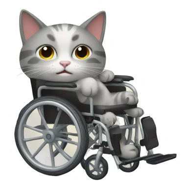 cat on a wheelchair sticker