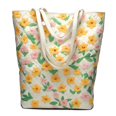 floral quilted tote bag  sticker