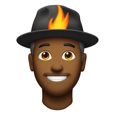 My friend Mitch with a flame hat sticker