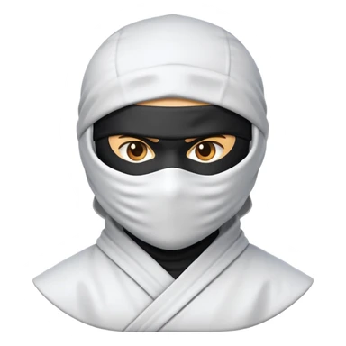Make the ninja emoji with completely white clothes  sticker