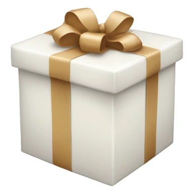 white present box with beige bow sticker