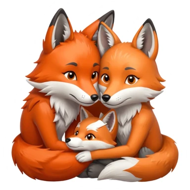 Fox and wolf being in love sticker