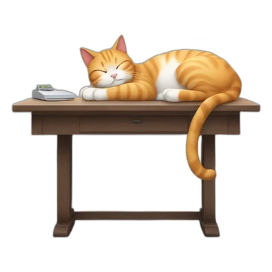 A cat sleeping on a desk sticker
